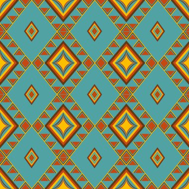 Dikensiz kumaş baskısı için yeşil renkli etnik Afrika deseni