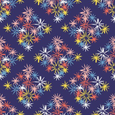 kumaş için mavi arkaplanda renksiz yıldız deseni