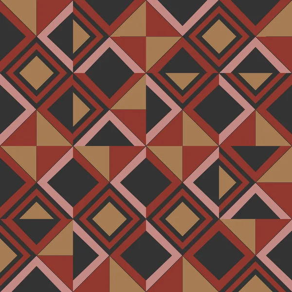 Motif Ethnique Rouge Marron Avec Triangle Géométrique Sans Couture Ethnique — Image vectorielle