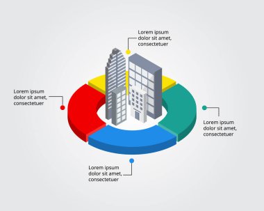 4 element için bilgi sunumu için iş planı veya iş analizi şablonu