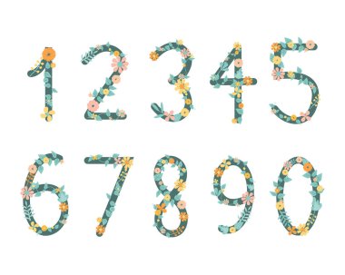 Dekorasyon ya da yazdırma için numaranın üzerine şirin bir çiçek yapıştırın