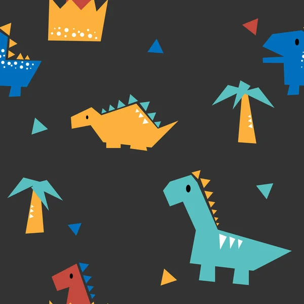 Abstract Shape Dinosaur Fun Shape Background Fabric Pattern Printing — Wektor stockowy