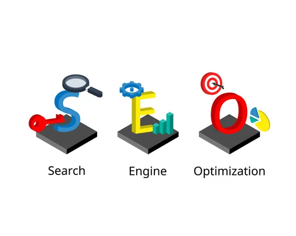 Seo Search Engine Optimization Είναι Διαδικασία Για Κάνει Site Σας — Διανυσματικό Αρχείο