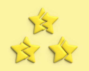 Bozuk yıldız olarak gösterilen kötü servisin 3B çizimi