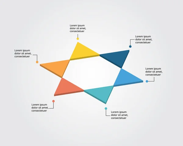 Шаблон Треугольной Диаграммы Инфографики Представления Элементов — стоковый вектор