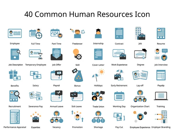 Общие Человеческие Ресурсы Милая Плоская Икона — стоковый вектор