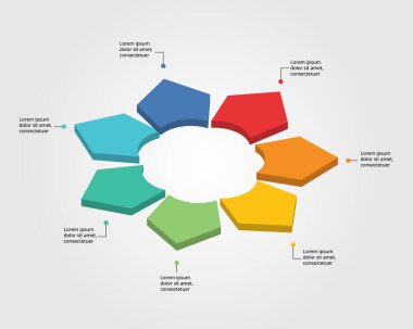 pentagon chart template for infographic for presentation for 7 element