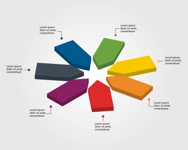 arrow chart template for infographic for presentation for 7 element
