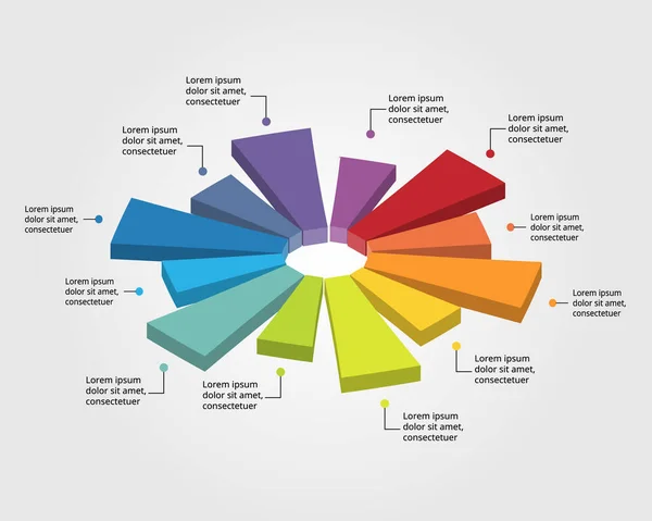 Flower Chart Template Infographic Presentation Element — Stockvector