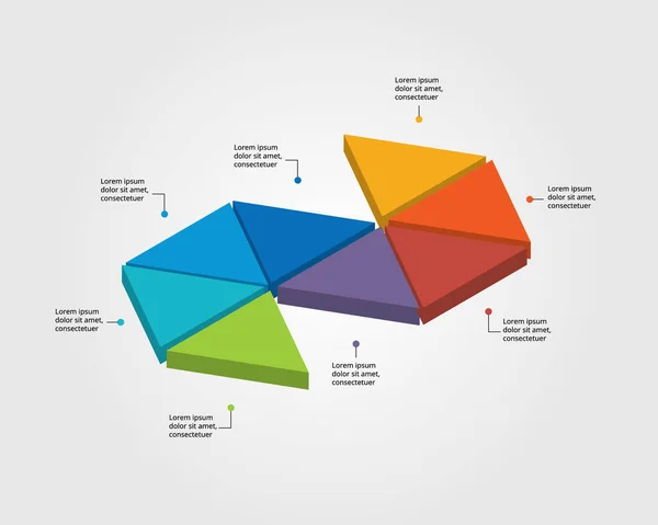 Plantilla Gráfico Triangular Para Infografía Para Presentación Elementos — Archivo Imágenes Vectoriales