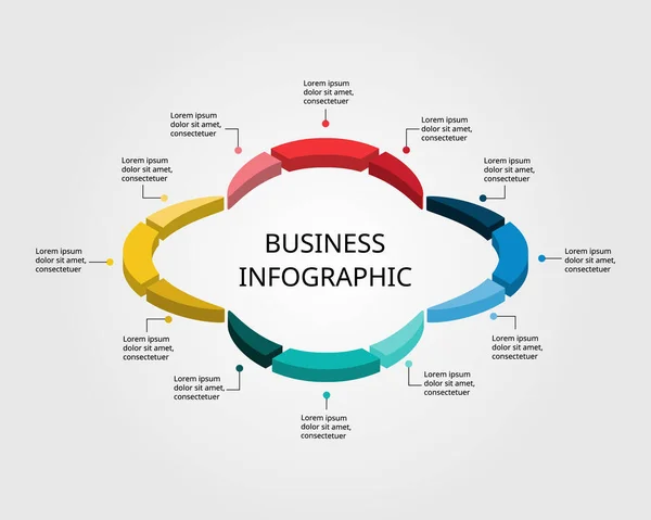 Flower Chart Template Infographic Presentation Months Quarter — Διανυσματικό Αρχείο