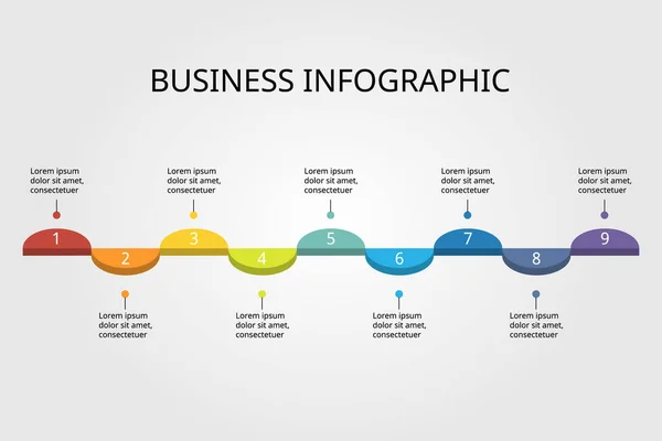 Half Circle Graph Step Chart Template Infographic Presentation Element — Image vectorielle