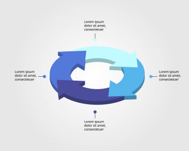 4 öge için bilgi için ok şablonu