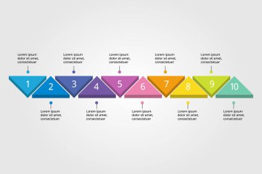 triangle graph chart template for infographic for presentation for 10 element
