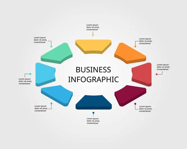 Step Chart Template Infographic Presentation Element — Image vectorielle