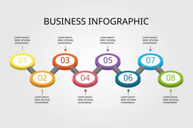 circle step chart template for infographic for presentation for 8 element