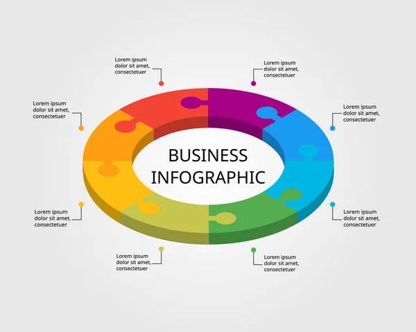 Jigsaw Template Infographic Presentation Element — Stok Vektör