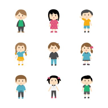 cute kid clipart element of boys and girls for decoration