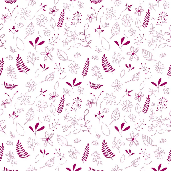 beautiful line hand drawn floral seamless for fabric pattern or digital paper