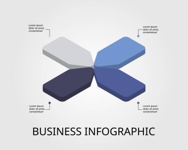 step chart template for infographic for presentation for 4 element