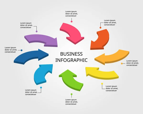 Modèle Graphique Flèche Pour Infographie Pour Présentation Éléments — Image vectorielle