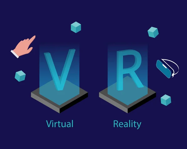 Realtà Virtuale Esperienza Simulata Che Può Essere Simile Completamente Diversa — Vettoriale Stock