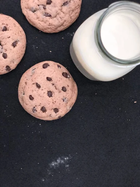 Galletas Artesanales Con Cinceles Chocolate Añadidas — Foto de Stock