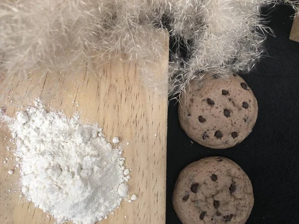 Handwerkliche Kekse Mit Schokolade Chismas Und Hinzugefügt — Stockfoto