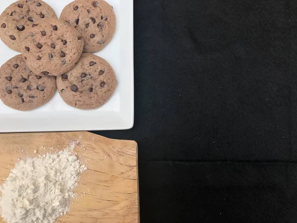 Handwerkliche Kekse Mit Schokolade Chismas Und Hinzugefügt — Stockfoto