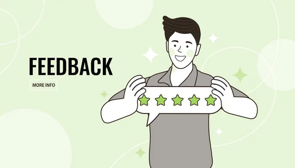 People Giving Five Star Feedback Customer Reviews Concept — Vettoriale Stock