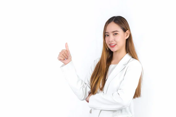 Jong Aziatisch Professioneel Vrouw Met Brons Lang Haar Het Dragen — Stockfoto