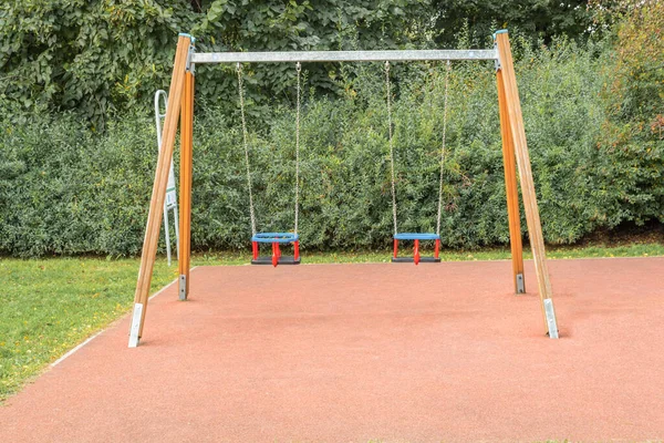 Modern Children Swing Playground Park Hanging Swings Playground Playground Has — Foto de Stock