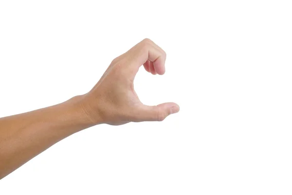 Χέρι Του Ασιάτη Είναι Χειρονομία Λευκό Φόντο — Φωτογραφία Αρχείου