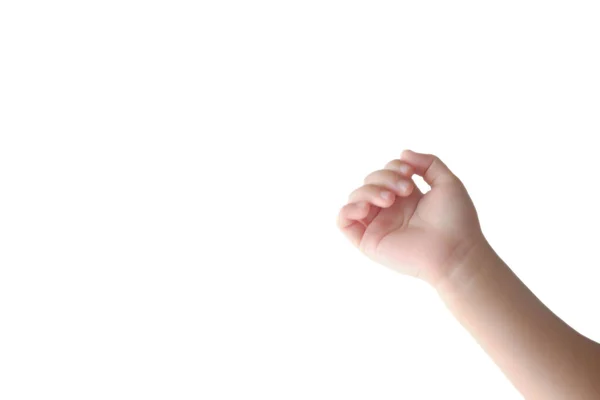 Рука Мальчика Азиатском Белом Фоне — стоковое фото