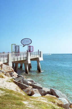 ABD, Florida, MIAMI, MIAMI plajları. Yeni South Point Park İskelesi. Gre.