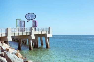 ABD, Florida, MIAMI, MIAMI plajları. Yeni South Point Park İskelesi. Gre.