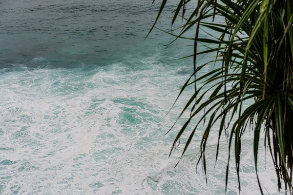 Ocean Background Blue Ocean Foam Wave Natural Backgr — Stock Photo, Image