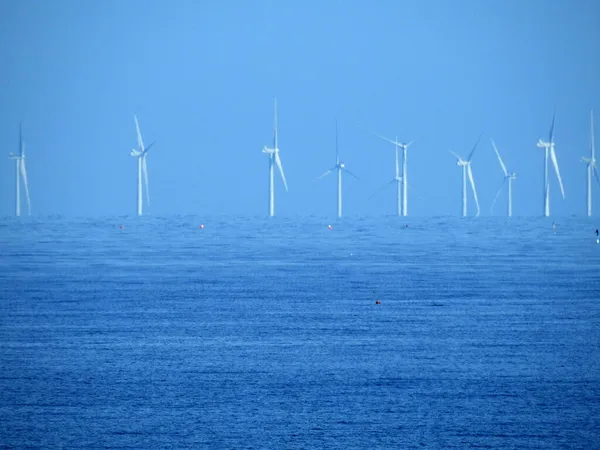 Large Offshore Windmills Sea — Stock Photo, Image
