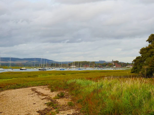 Uitzicht Jachthaven Het Dorp Boscham Engeland — Stockfoto