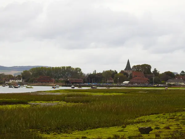 Uitzicht Jachthaven Het Dorp Boscham Engeland — Stockfoto