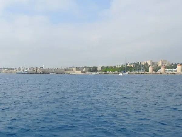 Utsikt Från Havet Staden Med Befästningar — Stockfoto