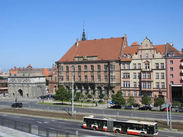 Vue Sur Les Bâtiments Les Rues Vieille Ville Gdansk — Photo