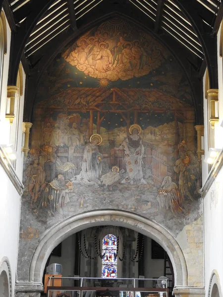 View Large Mural Religious Scene Church —  Fotos de Stock