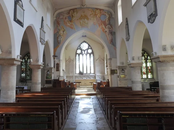 Bright Interior Church Wooden Furnishings — Zdjęcie stockowe