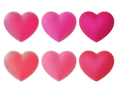 Buzlu cam koleksiyonundan yapılmış kalp, 3 boyutlu illüstrasyon