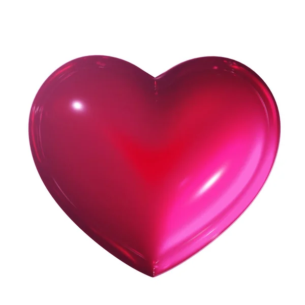 Three Dimensional Shiny Heart Symbol Illustration — Stock Photo, Image
