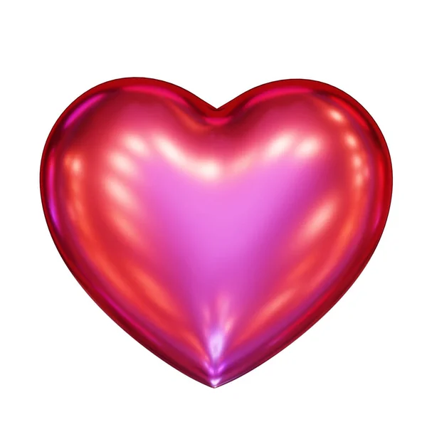 Three Dimensional Shiny Heart Symbol Illustration — Stock Photo, Image