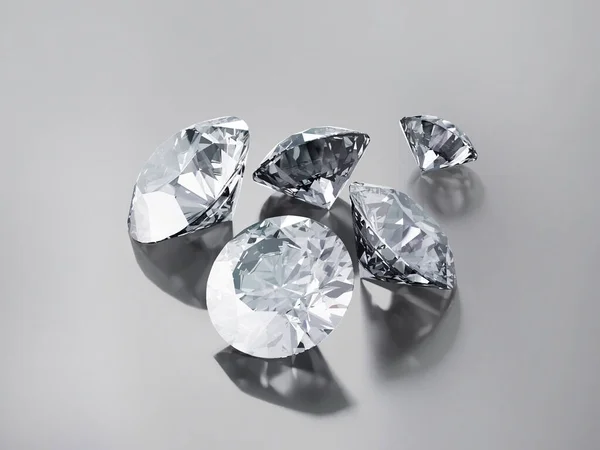 Farklı Boyutlarda Elmas Mücevherler Boyutlu Resimler — Stok fotoğraf