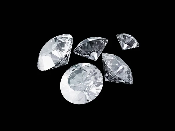 Jóias Diamante Sobre Fundo Preto Ilustração — Fotografia de Stock