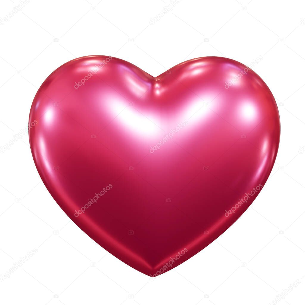 Three-dimensional shiny Heart symbol,  3D illustration